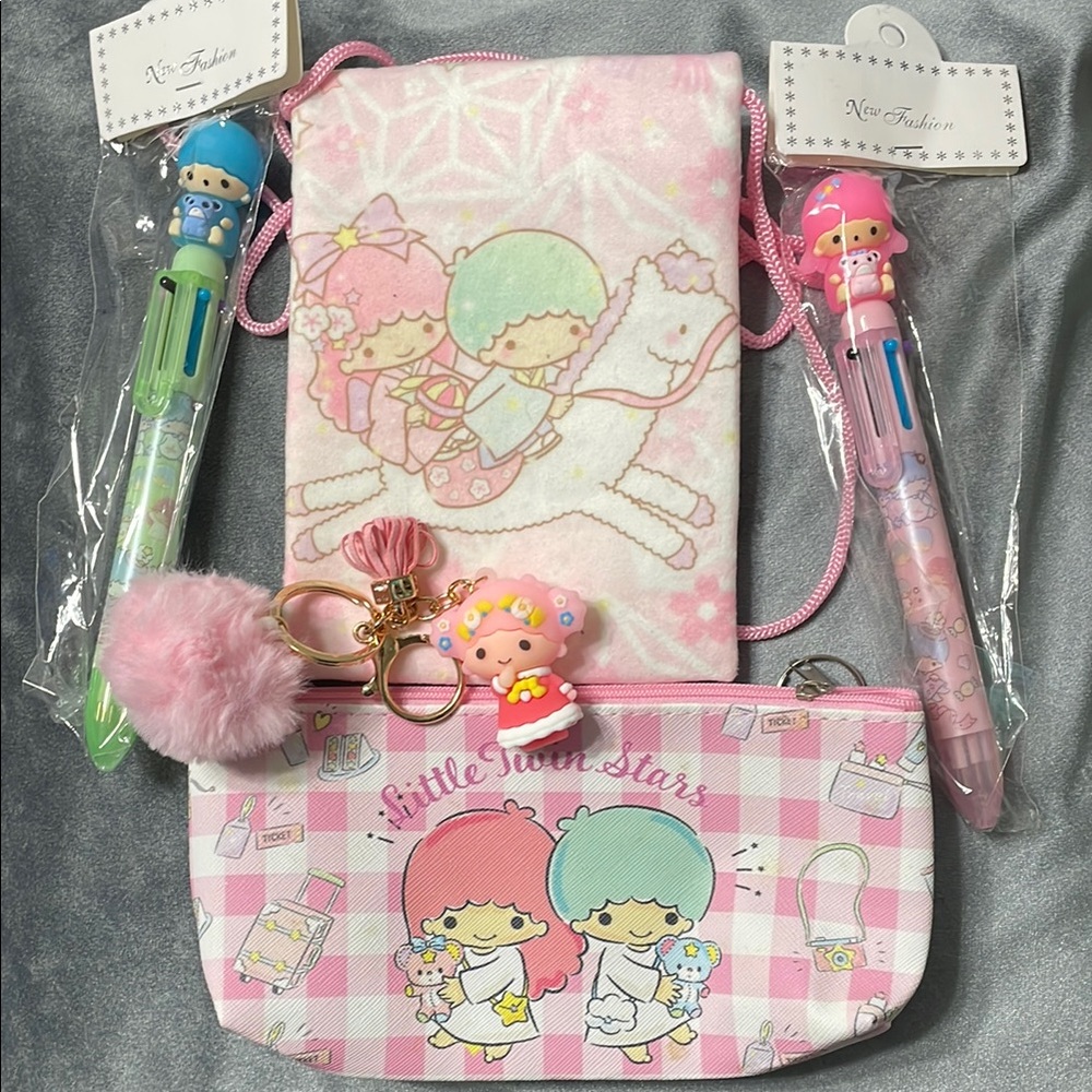 Pink and White Cartoon Character Bag Bundle